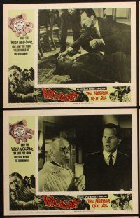 9p654 WITCHCRAFT/HORROR OF IT ALL 6 LCs '64 Lon Chaney Jr., Pat Boone, horror double-bill!