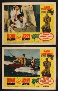 9p560 YOU'RE NEVER TOO YOUNG 8 LCs R64 great images of cool Dean Martin & wacky Jerry Lewis!