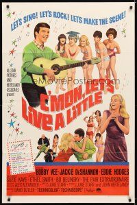 9r032 C'MON LET'S LIVE A LITTLE 1sh '67 Bobby Vee plays guitar for sexy teen ladies!
