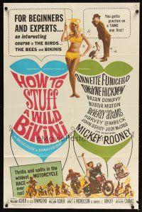 9r001 HOW TO STUFF A WILD BIKINI 1sh + insert + set of 8 LCs '65 Annette Funicello, Buster Keaton!