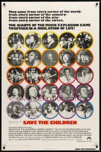 9r051 SAVE THE CHILDREN 1sh '73 Jackson 5, Roberta Flack, Marvin Gaye, plus other greats!