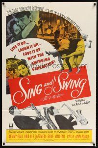 9r009 SING & SWING 1sh + set of 8 LCs '64 love it up & laugh it up with the swinging generation!