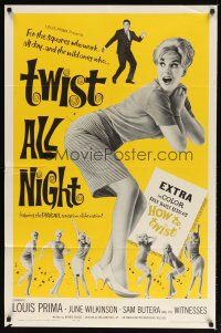 9r014 TWIST ALL NIGHT 1sh + set of 8 LCs '62 Louis Prima, images of sexy dancing June Wilkinson!