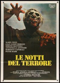 9s153 BURIAL GROUND Italian 1p '81 Le notti del terrore, best different zombie artwork!