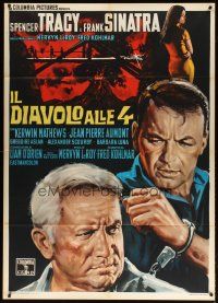 9s166 DEVIL AT 4 O'CLOCK Italian 1p '61 different artwork of Spencer Tracy & Frank Sinatra!