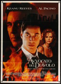 9s167 DEVIL'S ADVOCATE Italian 1p '97 Keanu Reeves, Al Pacino, Charlize Theron, different image!