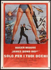 9s186 FOR YOUR EYES ONLY Italian 1p '81 Roger Moore as James Bond 007, art by Brian Bysouth!