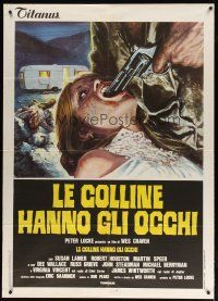 9s205 HILLS HAVE EYES Italian 1p '78 Wes Craven, wild different art of girl with gun in mouth!