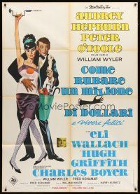 9s206 HOW TO STEAL A MILLION Italian 1p R60s great art of sexy Audrey Hepburn & Peter O'Toole!
