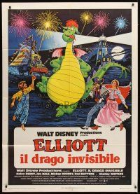 9s253 PETE'S DRAGON Italian 1p '78 Walt Disney animation/live action, colorful art of Elliott!