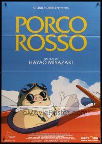 9s259 PORCO ROSSO Italian 1p 2010 Hayao Miyazaki anime, great cartoon image of pig in airplane!