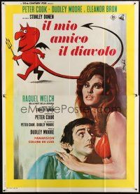 9s018 BEDAZZLED Italian 2p '68 Nistri art of Dudley Moore stares at sexy Raquel Welch as Lust!