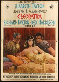 9s031 CLEOPATRA Italian 2p '64 Elizabeth Taylor, Richard Burton, Rex Harrison, Howard Terpning art