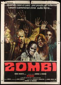9s035 DAWN OF THE DEAD Italian 2p '78 George Romero, best different zombie artwork!