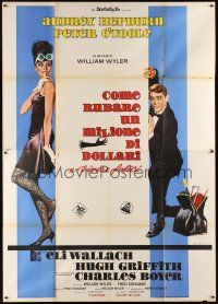 9s054 HOW TO STEAL A MILLION Italian 2p '66 art of sexy criminal Audrey Hepburn & Peter O'Toole!