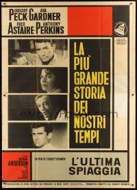 9s084 ON THE BEACH Italian 2p '59 Gregory Peck, Ava Gardner, Fred Astaire & Anthony Perkins!