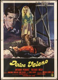 9s090 PRETTY POISON Italian 2p '68 different art of psycho Anthony Perkins & crazy Tuesday Weld!