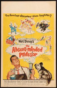 9s319 ABSENT-MINDED PROFESSOR WC '61 Walt Disney, Flubber, art of Fred MacMurray in title role!