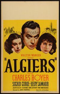 9s322 ALGIERS WC '38 great image of Charles Boyer between Hedy Lamarr & Sigrid Gurie!