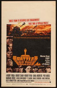 9s340 BATTLE OF THE BULGE WC '66 Henry Fonda, Robert Shaw, cool Jack Thurston tank art!