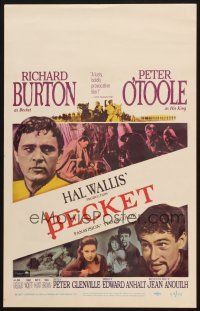 9s342 BECKET WC '64 Richard Burton in the title role, Peter O'Toole as his king!