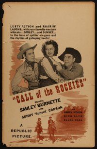 9s367 CALL OF THE ROCKIES WC '44 Sunset Carson, Smiley Burnette