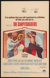 9s369 CARPETBAGGERS WC '64 great close up of Carroll Baker biting George Peppard's hand!
