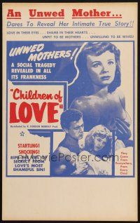9s376 CHILDREN OF LOVE WC '53 unwed mother Etchika Choureau dares to reveal her intimate story!