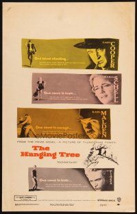 9s442 HANGING TREE WC '59 cool portraits of Gary Cooper, Maria Schell & Karl Malden!