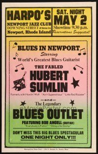 9s444 HARPO'S NEWPORT JAZZ CLUB 14x22 music WC '80s World's Greatest Blues Guitarist Hubert Sumlin
