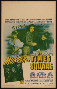 9s533 MURDER IN TIMES SQUARE WC '43 Edmund Lowe, Marguerite Chapman, Broadway's gripping mystery!