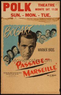 9s551 PASSAGE TO MARSEILLE WC '44 Frenchman Humphrey Bogart escapes Devil's Island to fight Nazis!