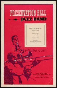 9s561 PRESERVATION HALL JAZZ BAND 14x22 music poster '80s traditional music from New Orleans!