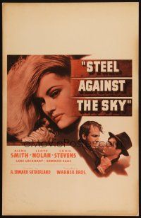 9s596 STEEL AGAINST THE SKY WC '41 sexiest close up image of Alexis Smith, cool girder title art!
