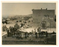 9t063 AIR MAIL candid 8x10 still '25 cool far shot of crowd around demolished building on set!