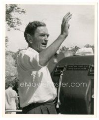 9t088 BRIDGE ON THE RIVER KWAI candid 8x10 still '58 director David Lean shouts orders on the set!