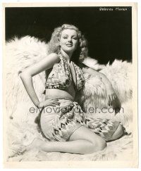 9t481 DOLORES MORAN 8x10 still '40s the sexy Warner Bros. actress in two-piece outfit on fur!
