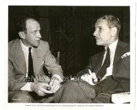 9t115 DOUBLE LIFE candid 8x10 still '47 screenwriter Garson Kanin with Ronald Colman during break!