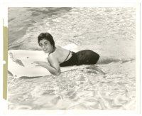 9t507 ELIZABETH TAYLOR 8x10 key book still '54 wearing swimsuit on floatation device in pool!
