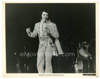 9t509 ELVIS ON TOUR 8x10 still '72 close up of Elvis Presley on stage singing into microphone!