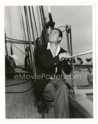 9t513 ERROL FLYNN 8x10 still '40s close portrait relaxing on his boat by Floyd McCarty!