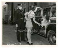 9t128 FOR THE LOVE OF RUSTY candid 8x10 still '47 Flame the dog star greeted at studio gate by Bell!