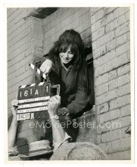 9t182 LANCER candid 8x10 still '68 great image of smiling Elizabeth Bauer with clapboard on set!