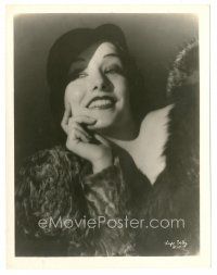 9t709 LUPE VELEZ 8x10 still '30s sexy close up smiling portrait wearing cool fur coat & hat!