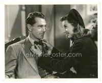 9t746 MEET JOHN DOE 8x10 still '41 Barbara Stanwyck helps Gary Cooper adjust bow tie by Elliott!
