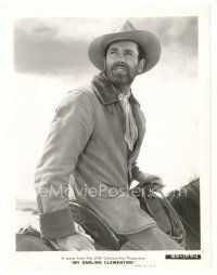 9t771 MY DARLING CLEMENTINE 8x10 still '46 John Ford, c/u of bearded Henry Fonda on horseback!