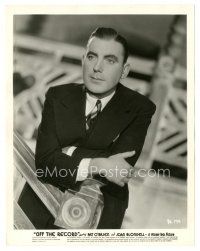 9t794 OFF THE RECORD 8x10 still '39 great portrait of newspaper reporter Pat O'Brien in suit & tie