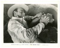 9t803 OREGON TRAIL 8x10 still '36 close up of John Wayne in death struggle with bad guy!