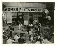 9t262 TAIL SPIN candid 8x10 key book still '39 crew films pilot Alice Faye doing simulated takeoff!