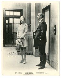 9t931 THOMAS CROWN AFFAIR 8x10 still '68 close up of Steve McQueen & Faye Dunaway by elevator!